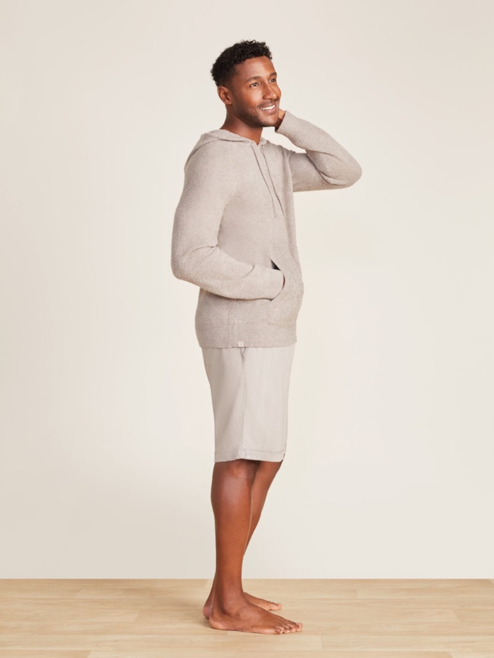 Barefoot Dreams Cozy Chic Lite Men's Hoodie Large NWT in Beach Rock - Picture 4 of 7